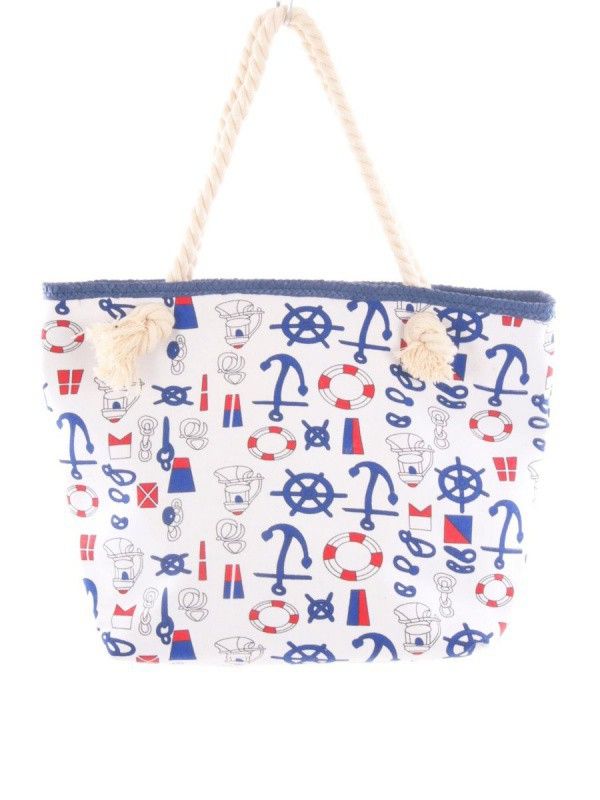 Boff canvas strandtas met touwhengsels