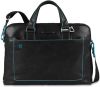 Piquadro Blue Square Double Handle Computer Portfolio Briefcase 14" Black online kopen