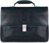 Piquadro Blue Square Expandable Computer Portfolio Briefcase 15" Night Blue online kopen