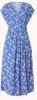 Scotch & Soda jurk met all over print en plooien blauw/lichtgeel online kopen