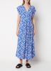Scotch & Soda jurk met all over print en plooien blauw/lichtgeel online kopen
