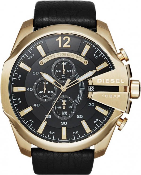 Diesel horloge Mega Chief DZ4343 cognac/zwart - Tassenshoponline.nl