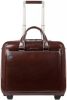Piquadro Black Square Briefcase with wheels 2 compartments brown Trolley online kopen