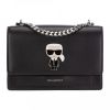 Karl Lagerfeld K/Ikonik Metal Lock Shoulder BAG , Zwart, Dames online kopen