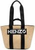 Kenzo Logo Raffia Tote BAG , Beige, Dames online kopen