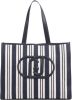 Liu Jo Lucente Tote handtas L stripes navy midnight online kopen