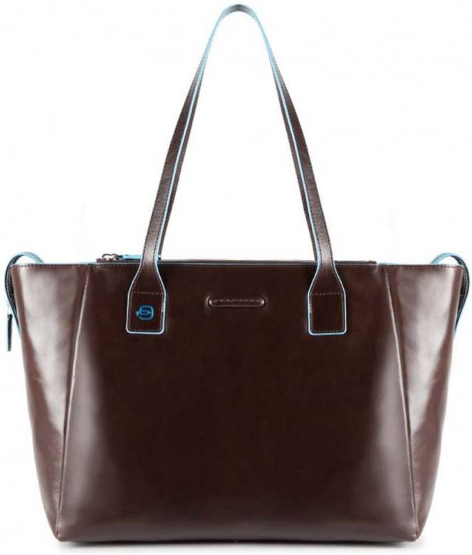 Piquadro Blue Square Shopper with iPad Air/Pro 9.7 Compartment brown -  Tassenshoponline.nl