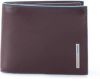 Piquadro Blue Square Men&apos, s Wallet With Coin Case Mahogany online kopen