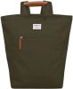 Sandqvist Tony Backpack olive with cognac brown backpack online kopen