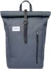 Sandqvist Dante dark slate with black leather backpack online kopen