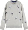 Scotch & Soda Lichtgrijze Sweater Embroidered Crew neck Sweatshi online kopen