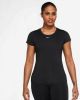 Nike Dri FIT One Damestop met aansluitende pasvorm en korte mouwen Black/White Dames online kopen