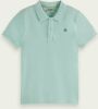 Scotch and Soda T shirts Garment Dyed Short Sleeved Pique Polo Groen online kopen
