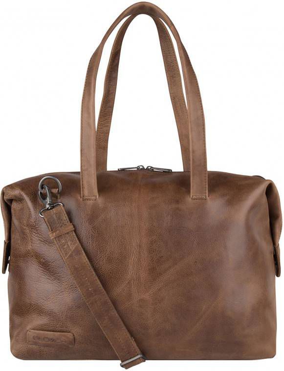 NEWHEY Laptoptassen voor vrouwen grote lederen handtassen dames laptop draagtas zakelijk werk schoudertas lichtgewicht 15,6 inch koffie