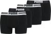 Puma Boxershorts Placed Logo Boxer 4P Zwart online kopen