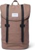 Sandqvist Stig Large Backpack earth brown with navy leather backpack online kopen