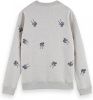 Scotch & Soda Lichtgrijze Sweater Embroidered Crew neck Sweatshi online kopen