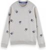Scotch & Soda Lichtgrijze Sweater Embroidered Crew neck Sweatshi online kopen