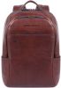 Piquadro Blue Square Small Size Computer Backpack with iPad 10.5" dark brown backpack online kopen