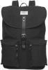 Sandqvist Roald Backpack black with black leather backpack online kopen