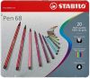 Stabilo Pen 68 viltstift, metalen doos van 20 stiften in geassorteerde kleuren online kopen