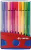 Stabilo Pen 68 brush, ColorParade, rood blauwe doos, 20 stuks in geassorteerde kleuren online kopen