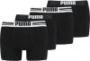 Puma Boxershorts Placed Logo Boxer 4P Zwart online kopen