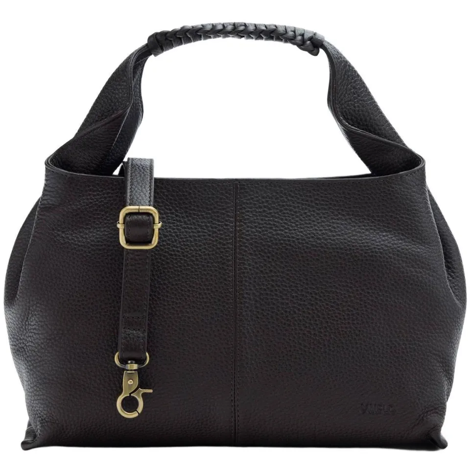 Manfield leren handtas donkerbruin, foto 3