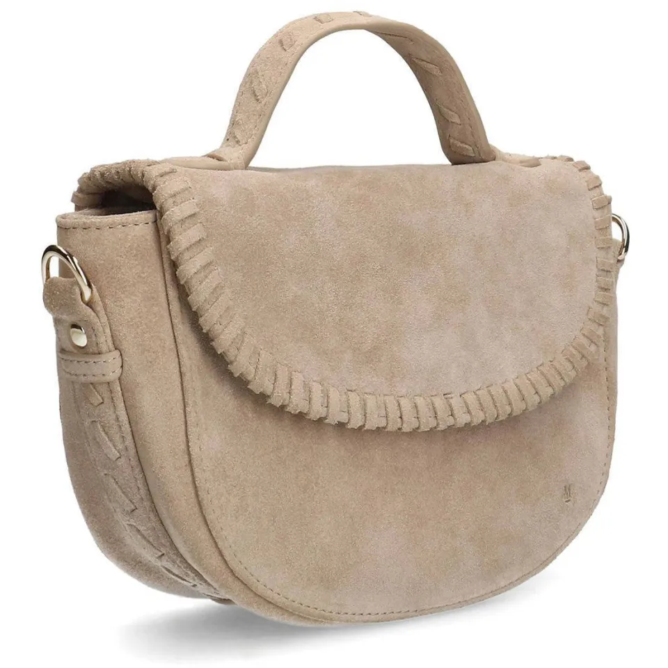 Manfield suede crossbody tas beige, foto 3