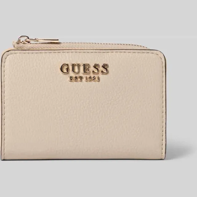 Guess Portemonnee met labelapplicatie model 'MELODY' light taupe