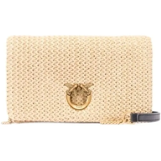 Pinko Love Click crossbody tas beige