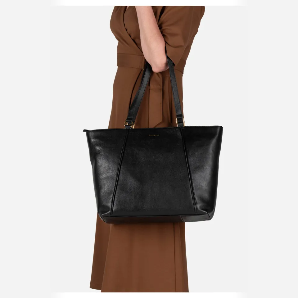 Burkely 15.6 inch leren shopper Fine Florence zwart, foto 3