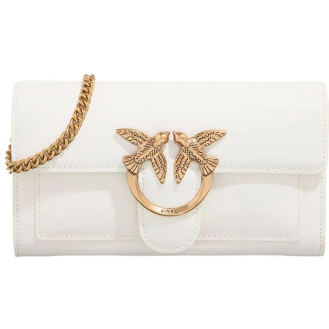 Pinko Love One Portemonnee C White - Antique Gold