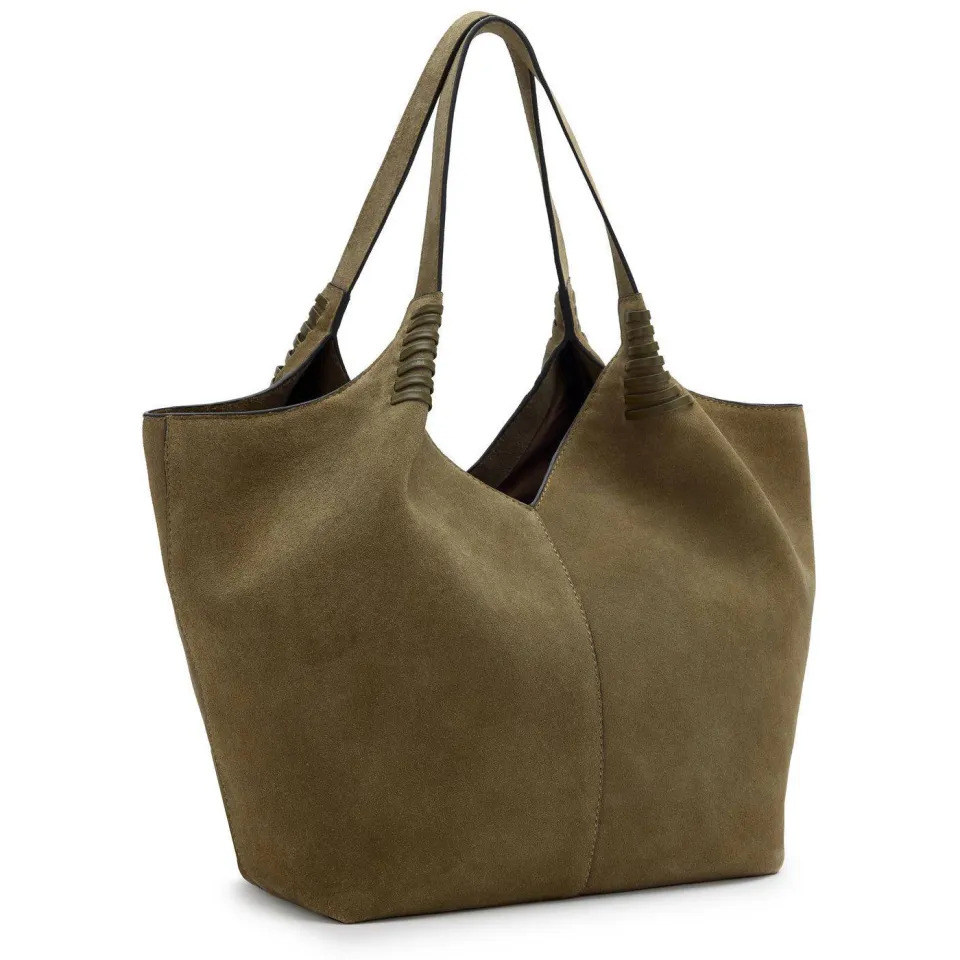 Manfield suède shopper kaki, foto 3