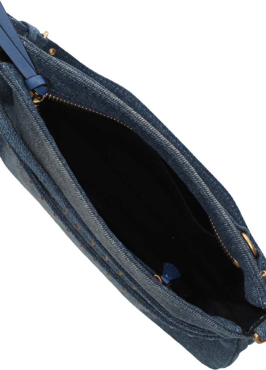 Pinko Belt Bag Mini denim schoudertas blauw, foto 4