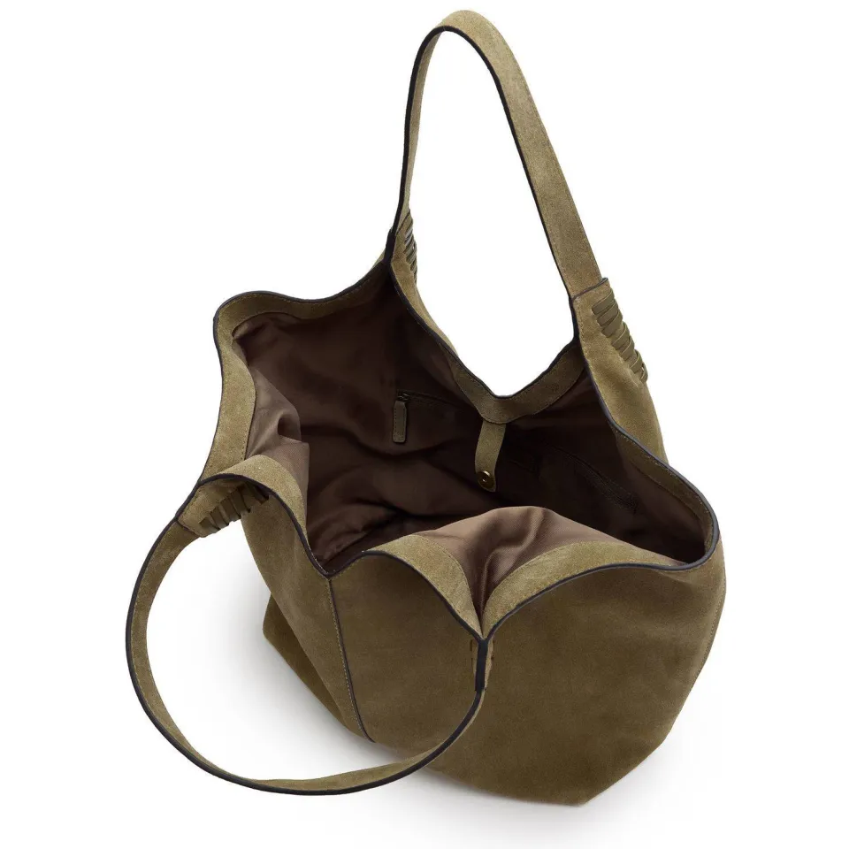 Manfield suède shopper kaki, foto 2