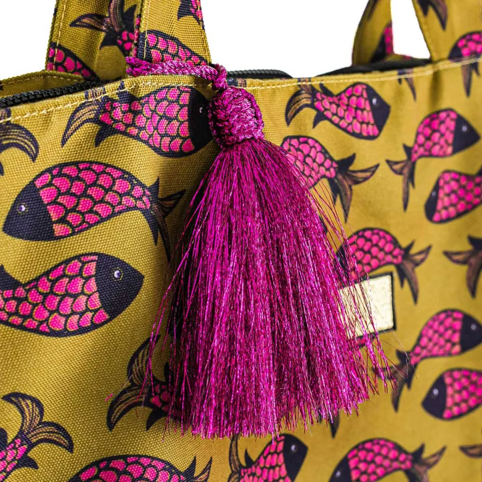 Little Legends Fish Indian shopper groen roze, foto 6