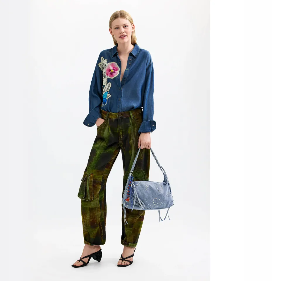 Desigual Break Benin denim schoudertas lichtblauw, foto 3