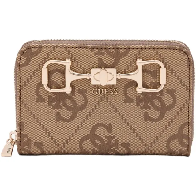Guess Portemonnee Guess Janie Logo Slg Med Zip Around Beige