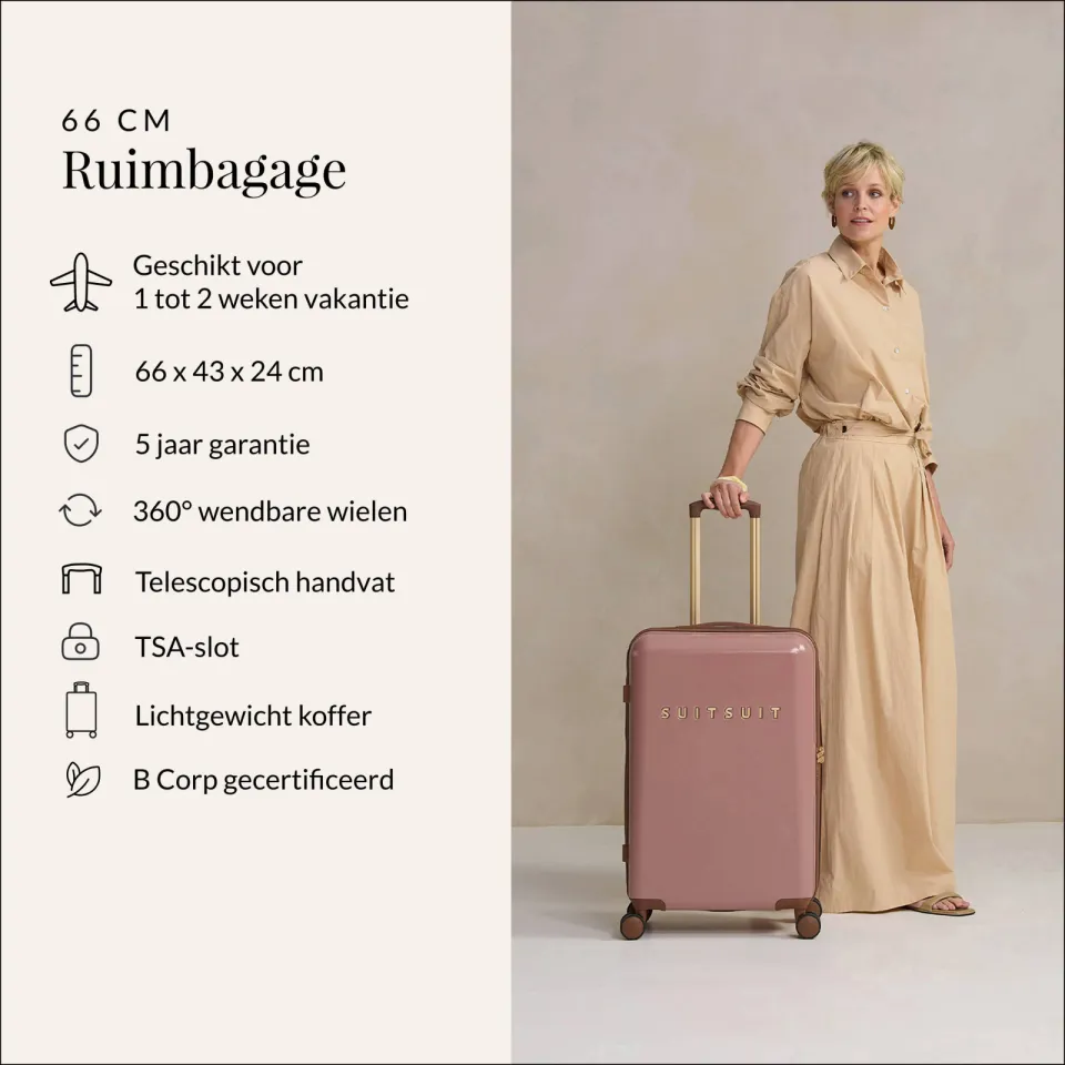 SUITSUIT Fab Seventies reiskoffer 66 cm old rose, foto 5