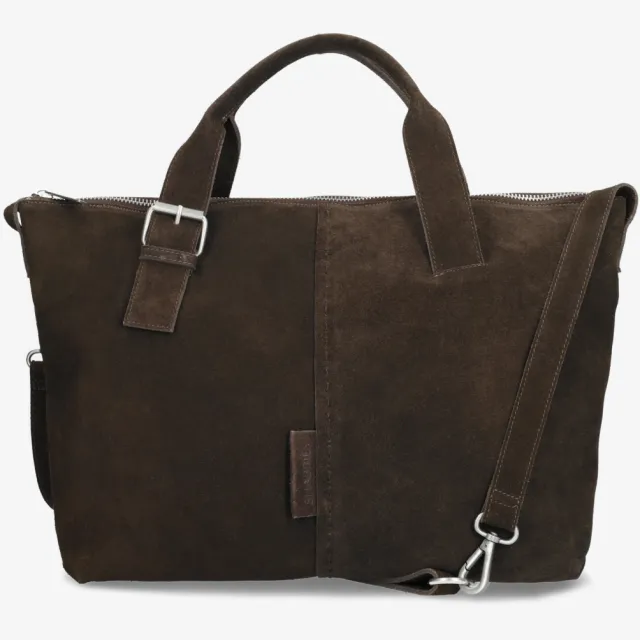 Shabbies Amsterdam Essie Stitched laptoptas donkerbruin Dark Brown