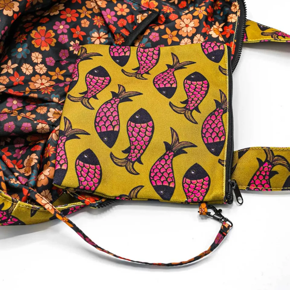Little Legends Fish Indian shopper groen roze, foto 5