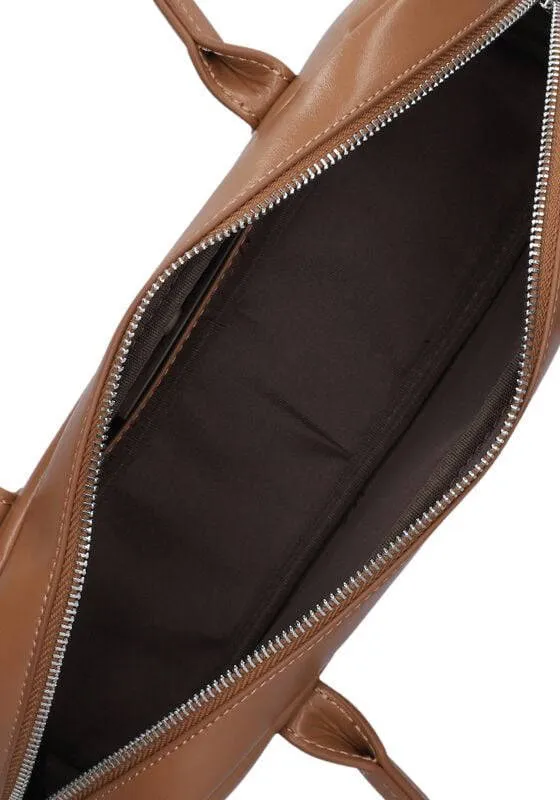 HVISK Juniper Glossy Structure handtas camel, foto 5