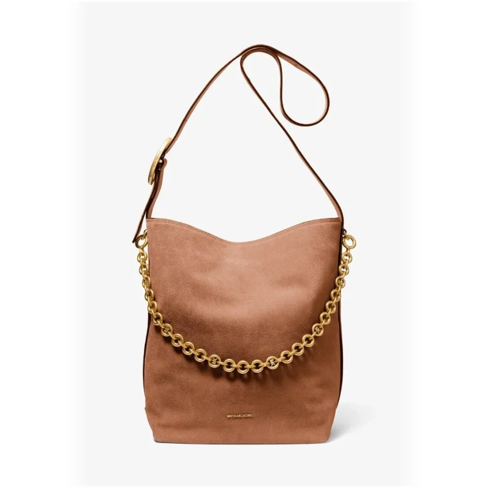 MICHAEL Michael Kors Handtas in leer met labelapplicatie model 'NOLITA' Beige