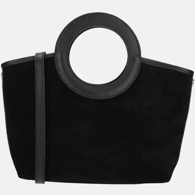 Charm London handtas suede zwart, foto 2