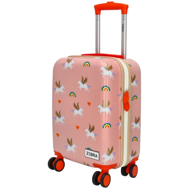 Zebra Trends Avonturier Kinder Koffer - Vakantie - ABS - 4 wielen - Handbagage Trolley - Eenhoorn - Roze