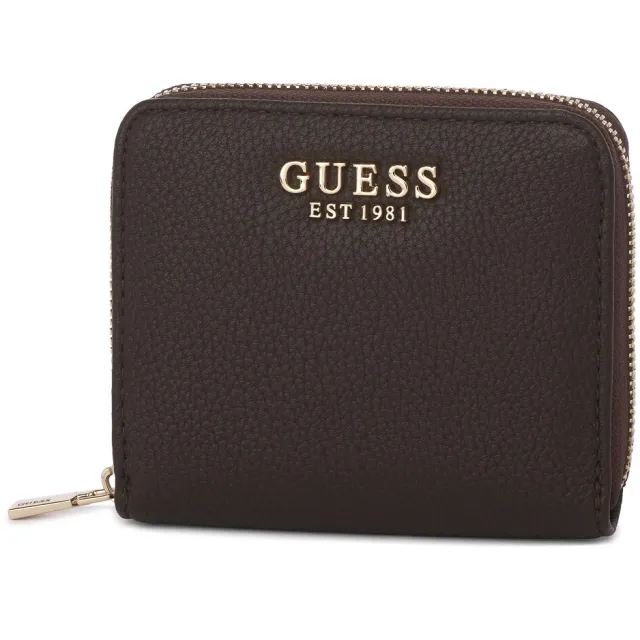 Guess Melody SLG small zip around portemonnee donkerbruin