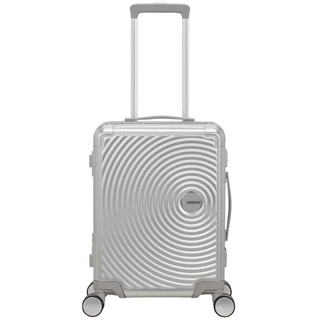 American Tourister Soundbox Alu Spinner 55 zilverkleurig