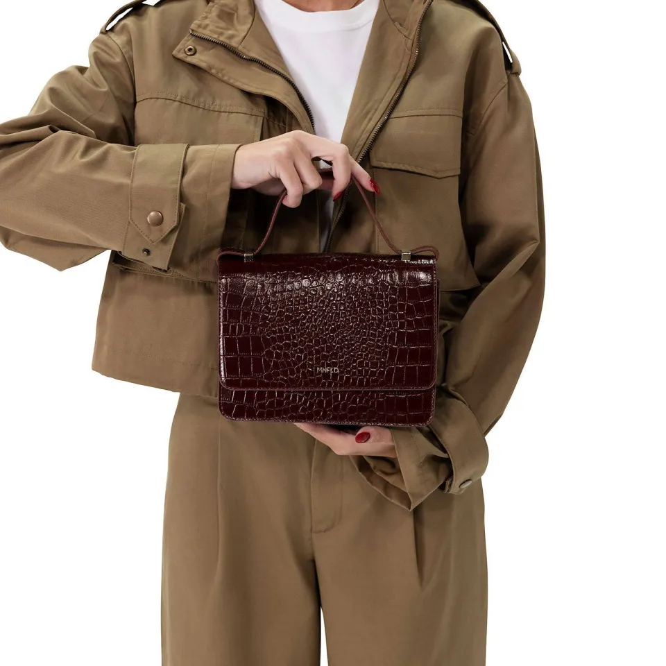 Manfield crossbody tas bordeaux, foto 5
