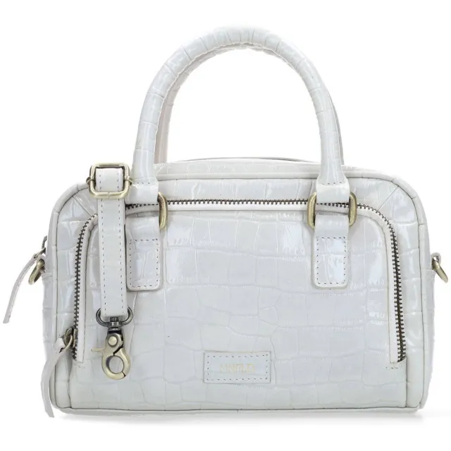 Manfield lakleren handtas wit